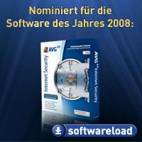 Die Internet Security Suite „AVG Internet Security“ wurde in der Kategorie Sicherheit für die "Software des Jahres 2008" nominiert.