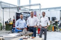 Die drei nominierten Ingenieure v.l. Bernd-Henning Feller, Jens te Kaat und Dan-Adrian Moldovan ©Deutscher Zukunftspreis_AnsgarPudenz Die drei nominierten Ingenieure v.l. Bernd-Henning Feller, Jens te Kaat und Dan-Adrian Moldovan ©Deutscher Zukunftspreis_AnsgarPudenz