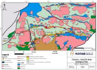 Abbildung 1: Vereinfachte geologische Karte des zentralen und südlichen Abitibi-Grünsteingürtels mit Hervorhebung der wichtigsten Verwerfungen und der Verteilung der Goldlagerstätten (modifiziert nach Poulsen et al., 2000, und Dubé und Mercier-Langevin, 2015).