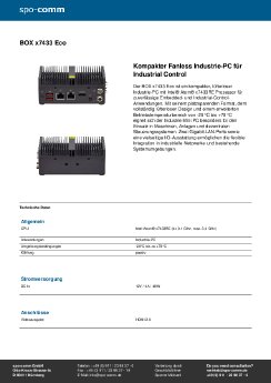 BOX x7433 Eco Datenblatt