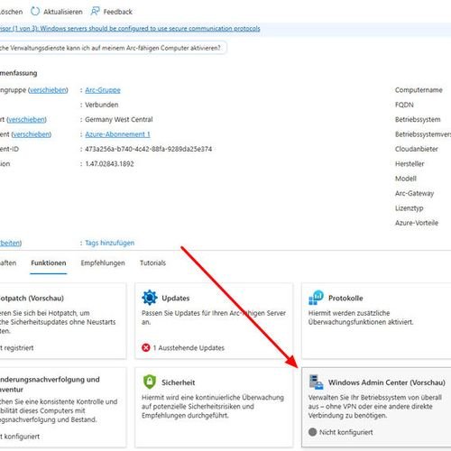 Windows Server 2025 über den Web­browser installieren und einrichten