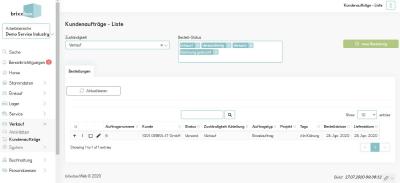 brixxbox Beispielansicht Kundenaufträge