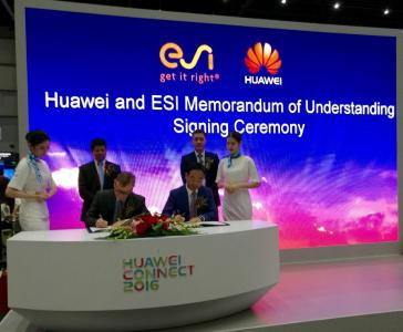 ESI and Huawei representatives at the ceremony