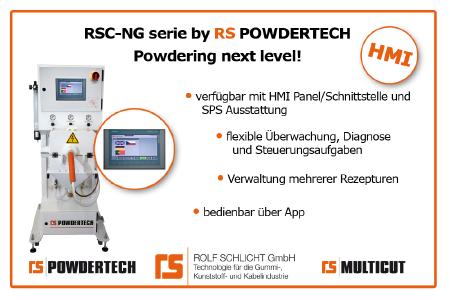 RSC-NG Bepuderungsmaschine mit HMI-Panel