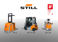 Drei iF-Design Awards für anwenderfreundliche STILL-Produkte: Der STILL Dieselstapler der Baureihe RX 70, der EK-X Kommissionierer und der EXU-SF Niederhubwagen für den Horizontaltransport