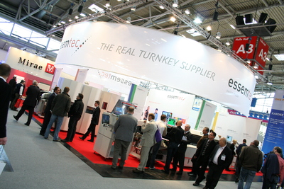 Der Stand von essemtec auf der Productronica 2009 in München.