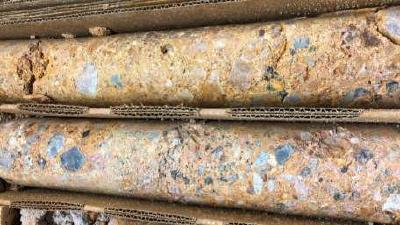 Abbildung 3. Bohrloch ML20-149CT CIZ-Diatrem-Brekzie (6,8 m @ 4 g/t Au & 1,2 g/t Ag)