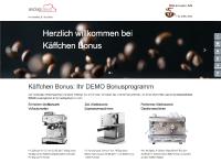 Nach der Anmeldung für die Demo werden die Interessenten Teilnehmer am Bonusprogramm des fiktiven Hamburger Kaffeemaschinenherstellers KÄFFCHEN AG und nehmen an Vertriebs-Wettbewerben teil