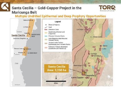 Figure 1: Illustrates the location of the Santa Cecilia project in the southern region of the world-class Maricunga belt, which includes world-class multi-million-ounce deposits such as Salares Norte, La Coipa, Cerro Maricunga, Marte, Lobo, La Pepa, El Volcan, Caspiche and Cerro Casale.
