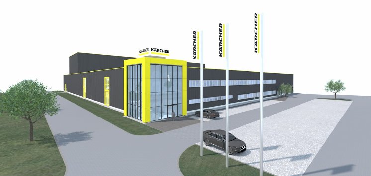 3D-Rendering mit Blick auf den Eingang des zukünftigen Service Centers in Ahorn.jpg