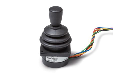 Der Fingerjoystick 844 von MEGATRON eignet sich aufgrund seiner Kompaktheit und Robustheit ideal für den Einsatz in flachen Bedienpanels