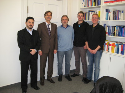 Von links nach rechts: Thiago Souza Araujo, Prof. Dr. Jörg Becker, Dr. Ricardo Schuch, Martin Matzner, Matthias Voigt