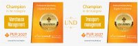 Die proLogistik Group erhält zwei Mal die Spitzenplatzierung „Champion“ im Professional User Rating PUR 2027 – für das Warehouse Management pLG WMS und das Transportmanagement pLG TMS.
