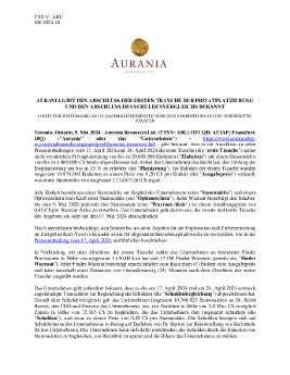 10052024_DE_ARU_Aurania Announces Closing of Tranche 1 2024.05.09 de.pdf