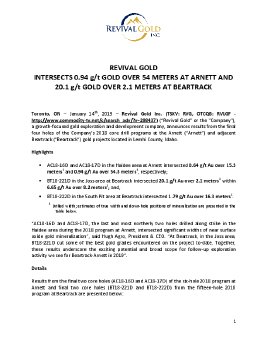 Revival Gold Inc. - Beartrack-Arnett Final Drill Results - January 14 2019 - FINAL.pdf