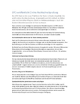 EPC veröffentlicht Online-Rechtschreibprüfung
