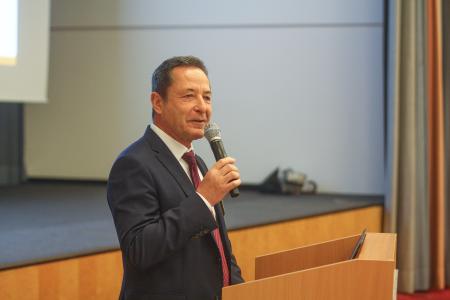 Michael Reichle, Geschäftsführer der Dr. Städtler Transport Consulting GmbH & Co. KG, bei der Eröffnung des Städtler-Logistik-Treffs / Bild: Städtler-Logistik