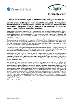 iView Systems and Cognitec Announce Technology Partnership.pdf