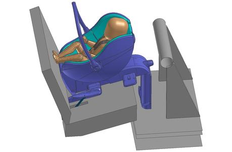 Child safety seat modeled using Virtual Seat Solution