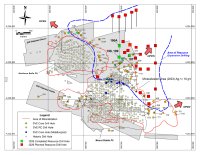 Abbildung 1: Karte des Ressourcengebiets Candelaria mit abgeschlossenen Bohrlöchern (grüne Quadrate) und ausgewählten geplanten Bohrlöchern des Bohrprogramms 2026 (rote Quadrate)