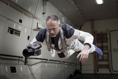 Michael Najjar, the German photo artist, adventurer and future astronaut, regularly dons a spacesuit and simulates zero gravity conditions, Sources: Michael Najjar