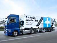 Die GREIWING logistics for you GmbH präsentiert ihr einzigartiges Verfahren, Kunststoffe ortsunabhängig zu sortieren, erstmals auf der K in Düsseldorf. Dort wird eine Mobile Granule Clinic © aufgestellt. (Foto: GREIWING logistics for you GmbH)