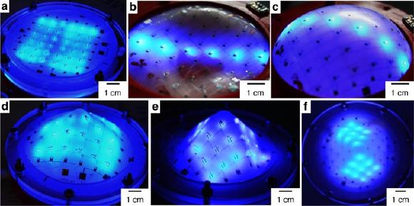 Die an der TU Ilmenau entwickelte verformbare Transistor-Matrix für den Einsatz in einem LED-Array (© TU Ilmenau)