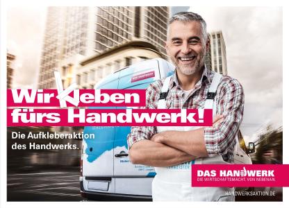 Mitmachen und gewinnen bei der Aktion „Wir kleben fürs Handwerk!“: Unter allen Teilnehmern verlost das Handwerk einen MAN-Transporter und insgesamt zehn iPads