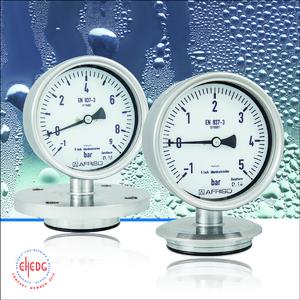 The AFRISO stainless steel diaphragm pressure gauges PF100CP and PF160CP can be used instead of chemical seals if the filling liquid contained in chemical seals is unwanted for some reason / Photograph: AFRISO