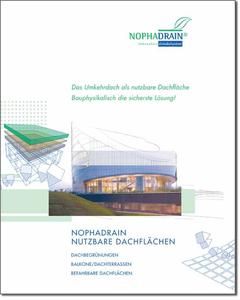 Das nutzbare Umkehrdach: Die Nophadrain Planungshilfe für nutzbare Umkehr-Dachflächen. Sie steht unter www.obs.de unter dem Menüpunkt "Prospekte" zum Download bereit