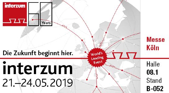 M-TEC auf der Interzum 2019 vom 21. - 24. Mai - Halle 08.1, Stand B-052