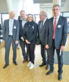 Freuten sich über einen weiteren gelungenen Fachkongress Composite Simulation: Bernhard Jahn (CCeV), Christof Kindervater (CC Baden-Württemberg), Ulrike Möller (AFBW), Staatsekretär Johannes Hintersberger und Andreas Stöckle (Airbus, Vorstand CCeV)
