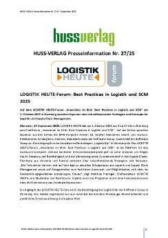 Presseinformation_27_HUSS_VERLAG_LOGISTIK HEUTE-Forum Best Practices in Logistik und SCM 2025.pdf