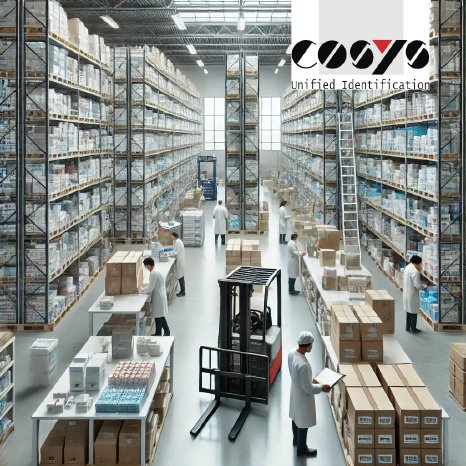 DALL·E 2025-03-07 08.34.45 - A large pharmaceutical warehouse with rows of tall shelves stocked.webp