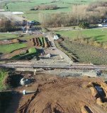 Luftansicht eines Baustellenabschnitts der B247 Mühlhausen-Bad Langensalza im Januar 2023, Bild:  MKW GmbH