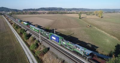 Ganzzüge von Kübler mit mehreren LÜ-Sendungen bis 348 t fahren bereits regelmäßig im Zubringerdienst zum Mannheim Hafen