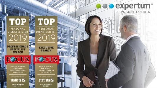 expertum ist Top-Personaldienstleister 2019