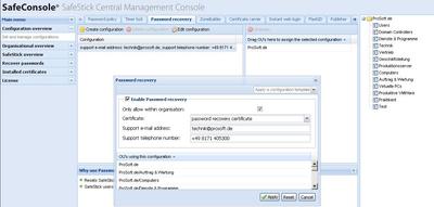 Password-Recovery in der SafeConsole