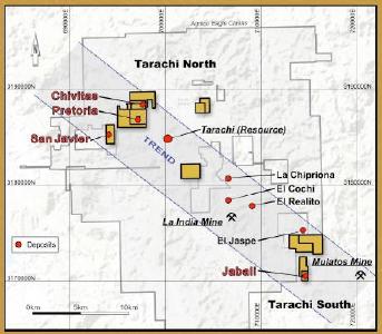 Figure # 1 Location Map of Tarachi Gold Corp Concessions