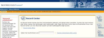 Screenshot_Iron Mountain Connect_Record Center