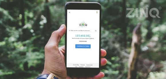 ZINQ sucht auf Ecosia