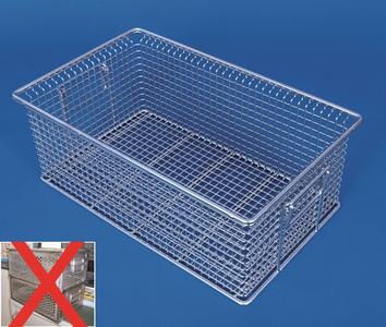 In contrast to boxes from perforated sheets the baskets from stainless steel rounds have no enclosed surfaces, corners and edges. Cleaning media and process technology have unfettered access to the parts to be cleaned.