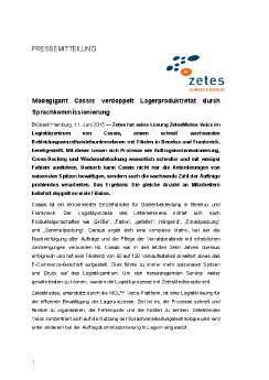 2015-06-11 PM Modegigant Cassis verdoppelt Lagerproduktivität durch Sprachkommissionierung.pdf