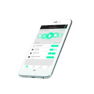 iPhone mit eNet SMART HOME App-Screen "Willkommen" oder "Start"