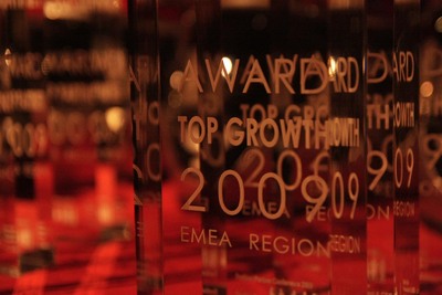 Der Preis für den "Best Growth Partner 2009" von Fortinet.