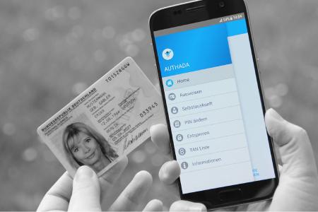Alle Neukunden, die die Online-Ausweisfunktion freigeschaltet haben, können sich über die AUTHADA-App schnell via Smartphone & Personalausweis identifizieren.