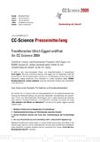[pdf] Pressemitteilung: Trendforscher Ulrich Eggert eröffnet die CC Science 2009
