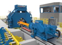 Visualisierung einer von SMS gelieferten hydraulischen SMX-Radialschmiedemaschine, vergleichbar mit der am Standort Les Ancizes von Aubert & Duval in Frankreich installierten Anlage