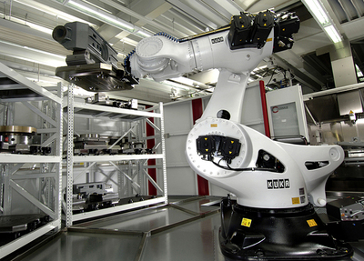 Flexibles Fertigungsystem RS 4 – Detail Schwerlastregale