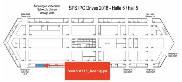 Meet TenAsys during SPS IPC Drives 2018 in hall 5, booth #115 (koenig-pa)